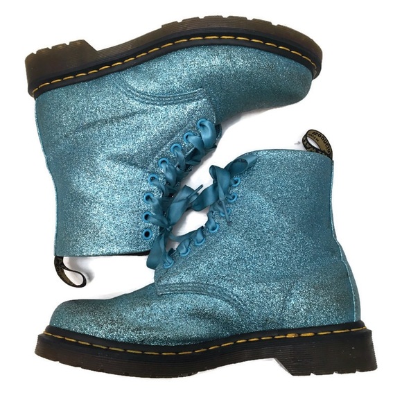 turquoise glitter dr martens